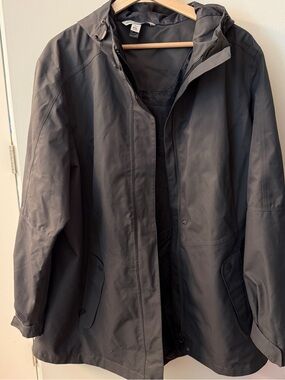 Port Authority Womens Black Hooded Jacket water resistant